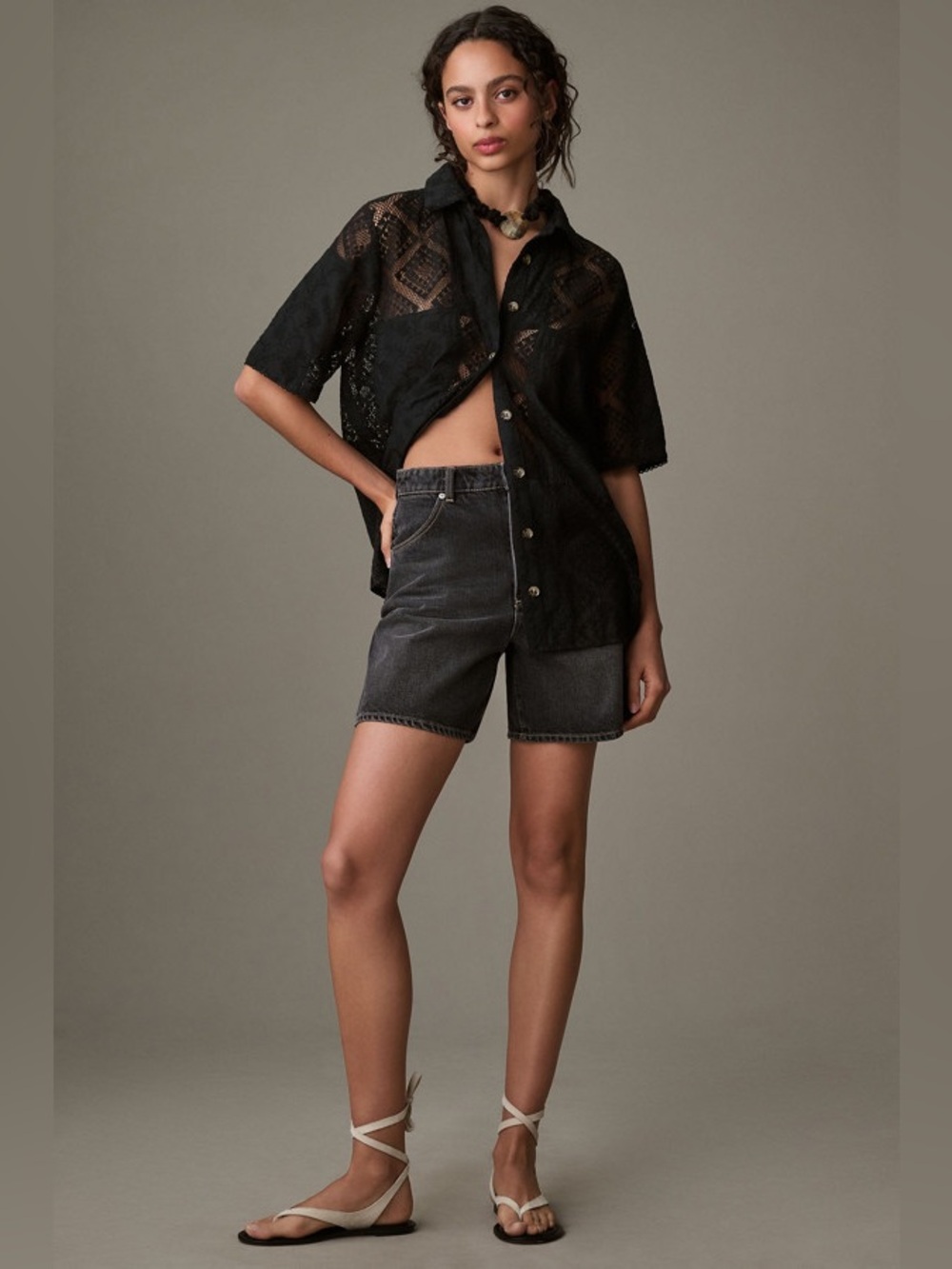 Farm Rio Mix Lace Surf Shirt - Picture 4 of 7